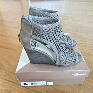 Fergalicious Hilite Caged Wedge Bootie